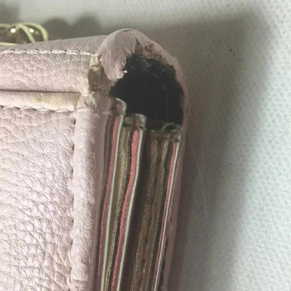Betsey Johnson pink & beige crossbody/wallet bag